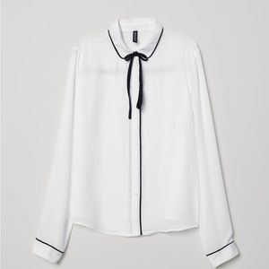H&M bow shirt blouse